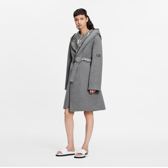Louis Vuitton  Double Face Hooded Wrap Coat 34 - Picture 2 of 15